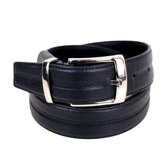 CLASSIC STYLE BLACK GENUINE LEATHER 1 3/8"Wd CASUAL DRESS MEN'S BELT Sz 38 (T13 - Picture 2 of 13